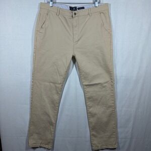 Jacks Surfboards Chino Pants Mens 36 Slim Fit Khaki Tan Stretch Cotton Trousers